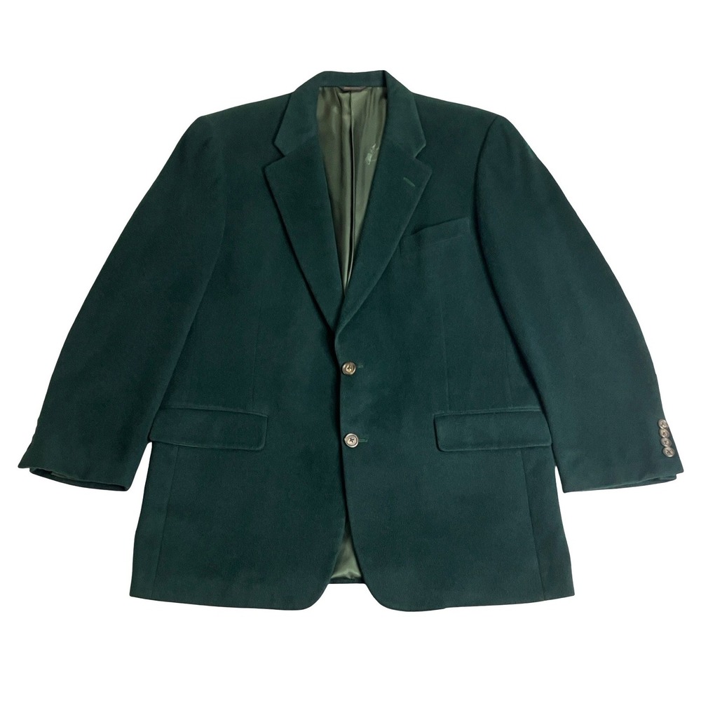 Vintage 90s Bobby Jones Cashmere Blazer Sport Coat Mens 42 R Green Made in USA‎